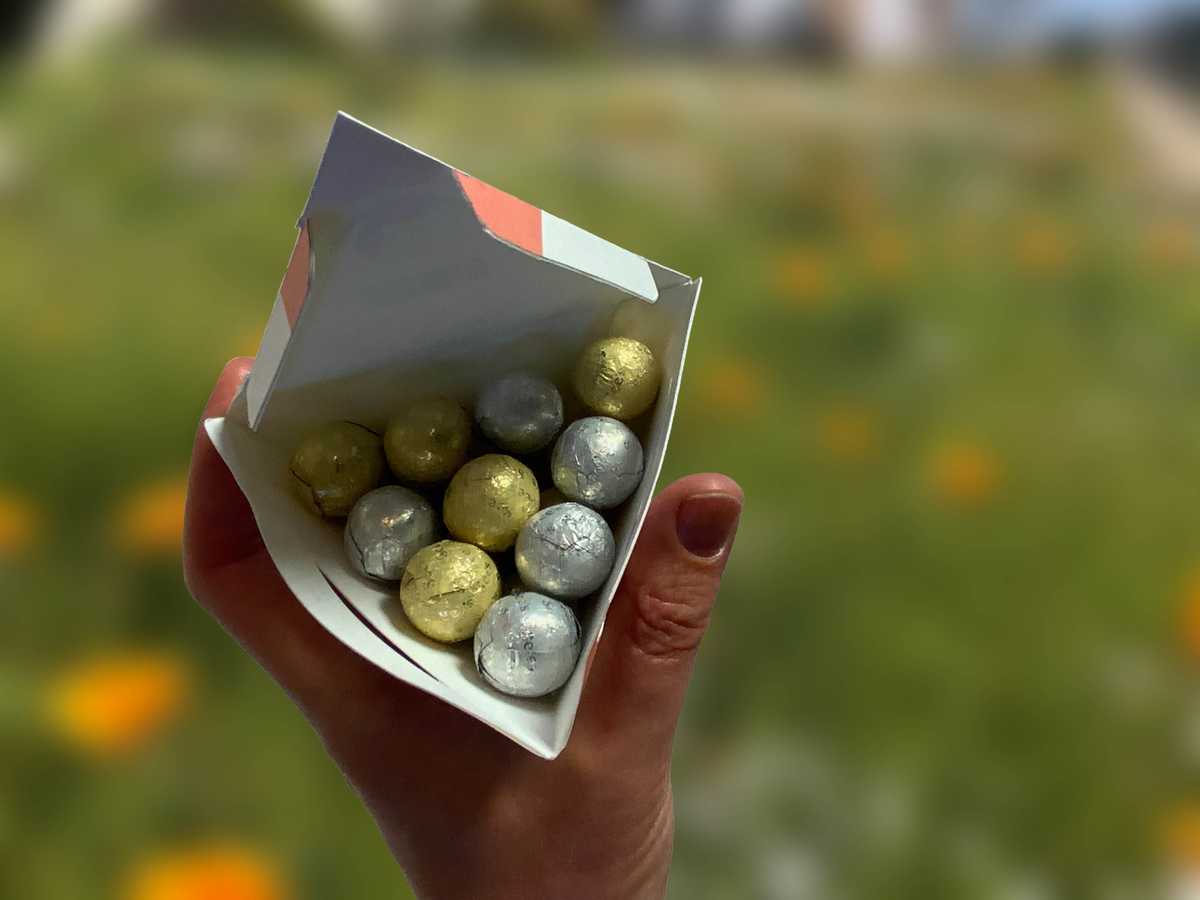 Gallinaceous chocolate eggs packaging picture